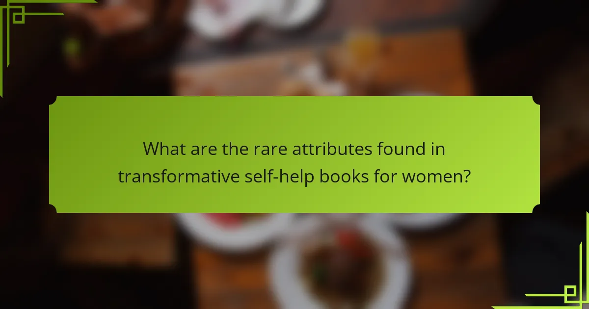What are the rare attributes found in transformative self-help books for women?