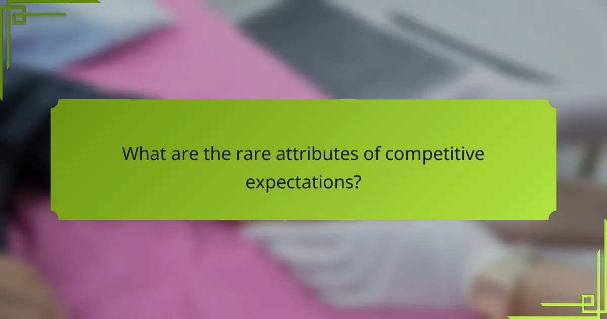 What are the rare attributes of competitive expectations?