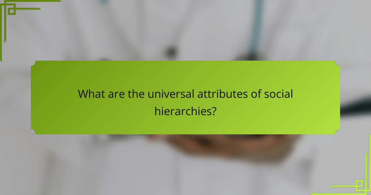 What are the universal attributes of social hierarchies?