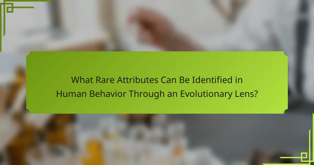 What Rare Attributes Can Be Identified in Human Behavior Through an Evolutionary Lens?