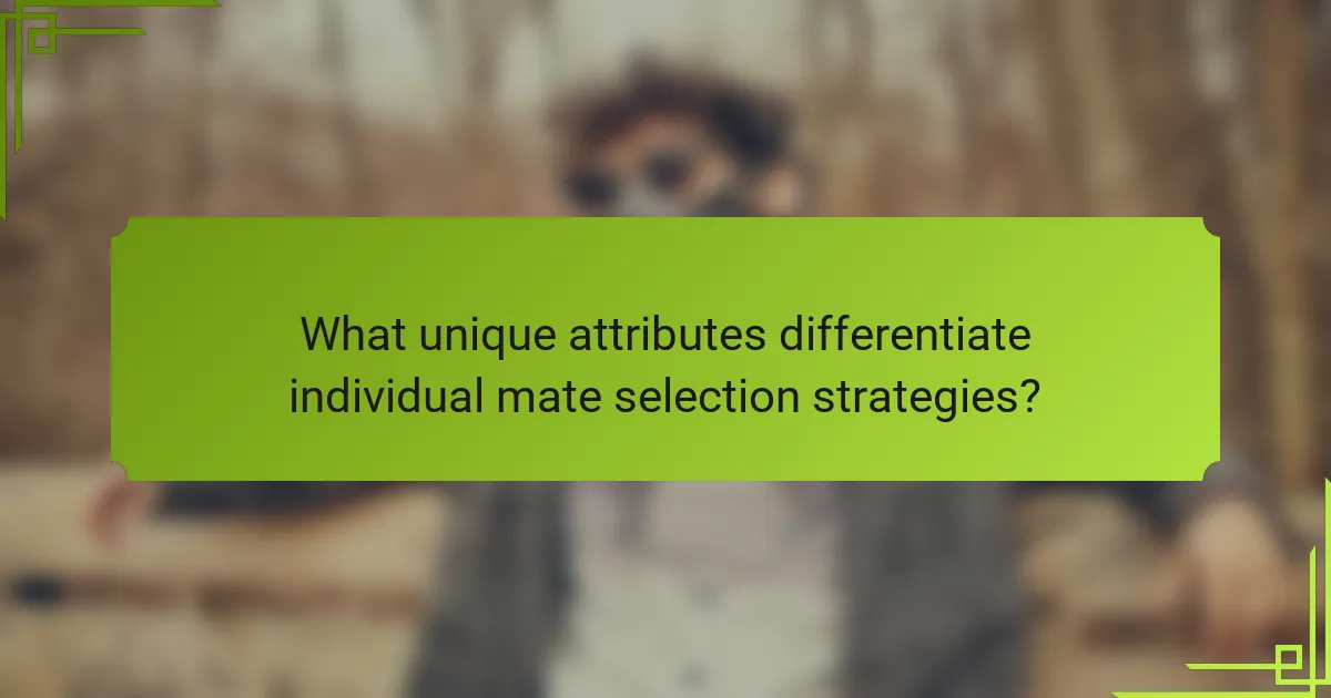 What unique attributes differentiate individual mate selection strategies?